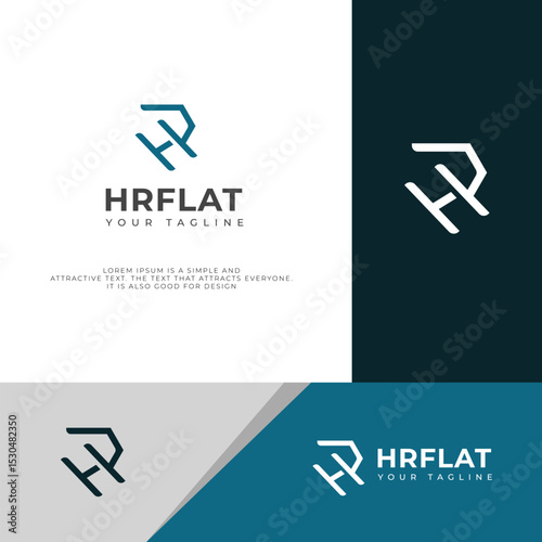 Interlocked HR, RH letter Design Minimalist, Modern, Branding, Identity, Creative, Symbol.