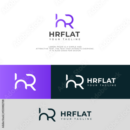 Interlocked HR, RH letter Design Minimalist, Modern, Branding, Identity, Creative, Symbol.