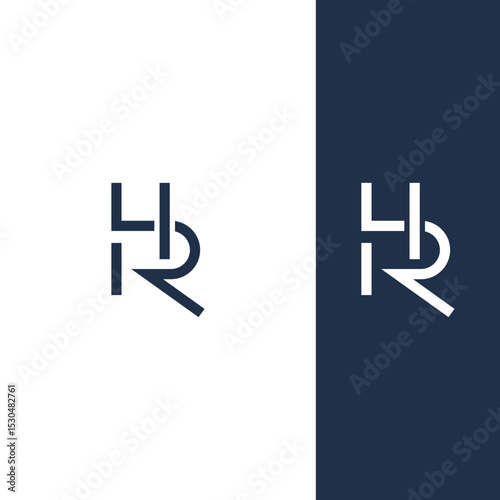 Interlocked HR, RH letter Design Minimalist, Modern, Branding, Identity, Creative, Symbol.