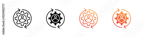Leader Multiple Style Icon Set Vector 