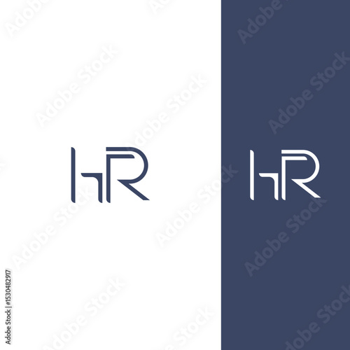 Interlocked HR, RH letter Design Minimalist, Modern, Branding, Identity, Creative, Symbol.