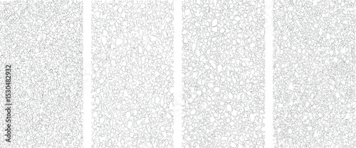 Vector hand drawn cell stone structure texture with irregular pebble shapes, organic Minimal pattern design element isolated on transparent background for abstract backgrounds