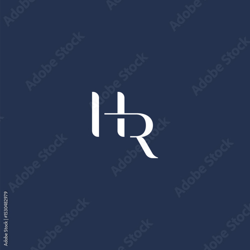 Interlocked HR, RH letter Design Minimalist, Modern, Branding, Identity, Creative, Symbol.