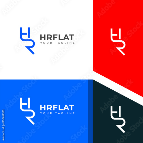Interlocked HR, RH letter Design Minimalist, Modern, Branding, Identity, Creative, Symbol.