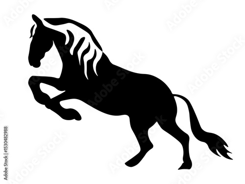 Black and white logo. Black horse. silhouette