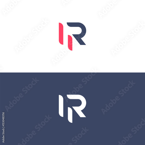 Interlocked HR, RH letter Design Minimalist, Modern, Branding, Identity, Creative, Symbol.