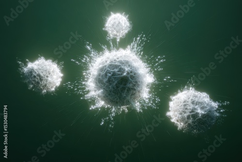 Abstract illustration of cells exploding