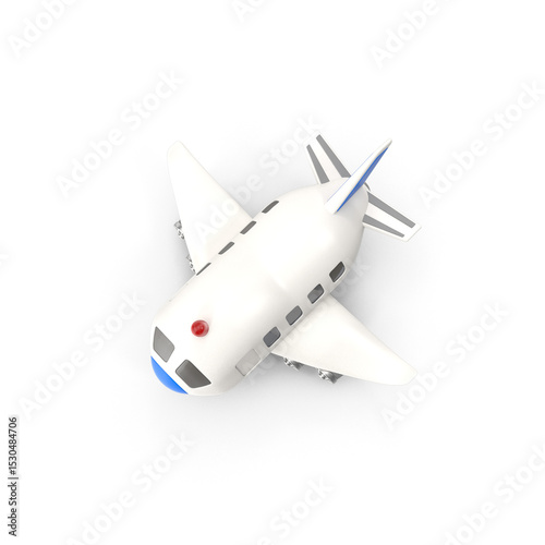 Jumbo jet airplane toy isolated on transparent background