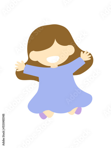 ジャンプしている女の子のイラスト