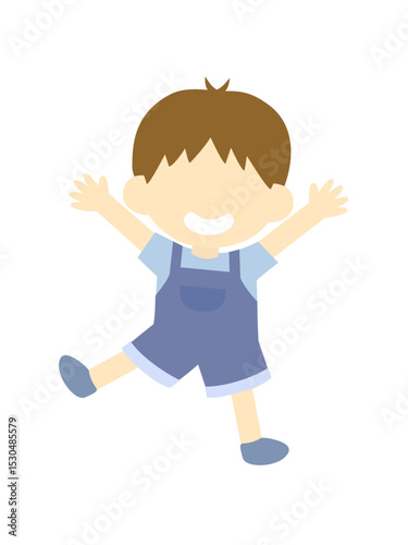 ジャンプしている男の子のイラスト