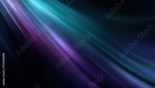Abstract light streaks in teal, purple, & blue