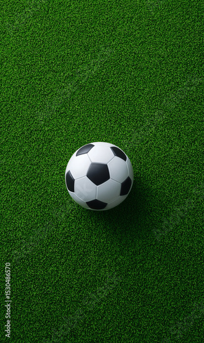 A close-up background of a football on the green lawn
