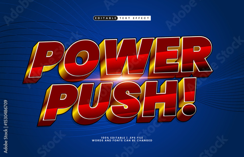 power push editable text effect with a race and speed text effect