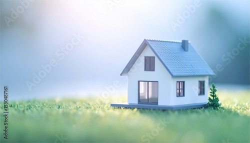 ミニチュア　マイホーム　不動産　ビジネス　家　住まい　家族　模型　イメージ