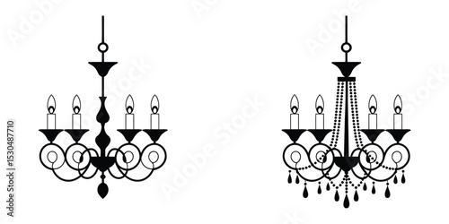 "Modern Glow: Black Chandelier Icon Collection"


