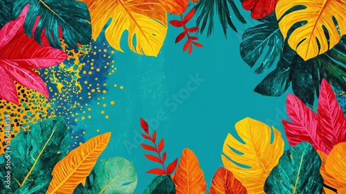 Wallpaper Mural Vibrant abstract artwork video with tropical theme and colorful dynamic brushstroke elements.
 Torontodigital.ca