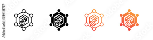 Supply Chain Management Multiple Style Icon Set Vector 