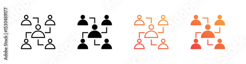 Community Multiple Style Icon Set Vector 
