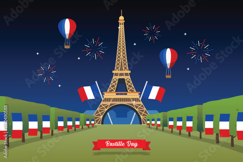 Bastille day celebration at Eiffel tower