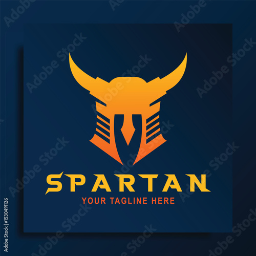 spartan logo vector design illustration. simple spartan greek gladiator logo. flat vector icon warrior knight armor