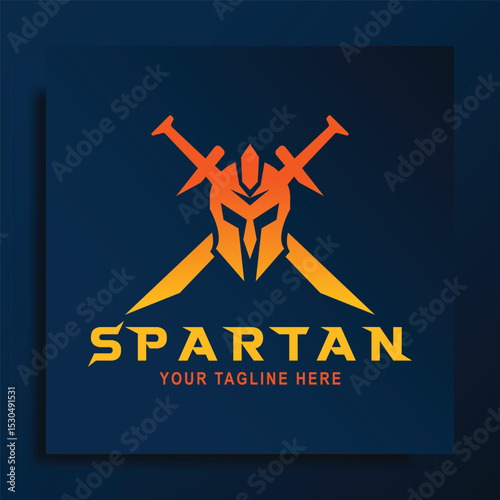 spartan logo vector design illustration. simple spartan greek gladiator logo. flat vector icon warrior knight armor