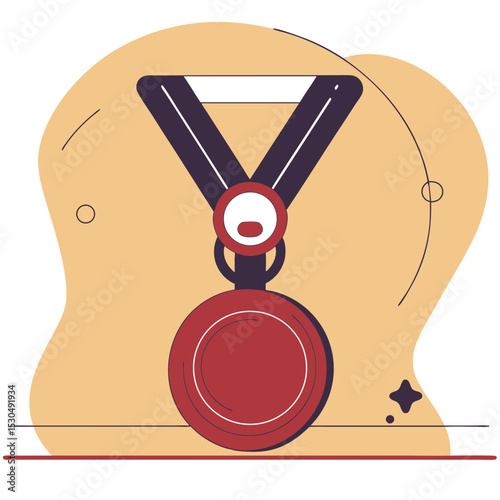 Award Medal or Badge for Achievement and Excellence, Symbolizing Recognition, Success, and Top Performance