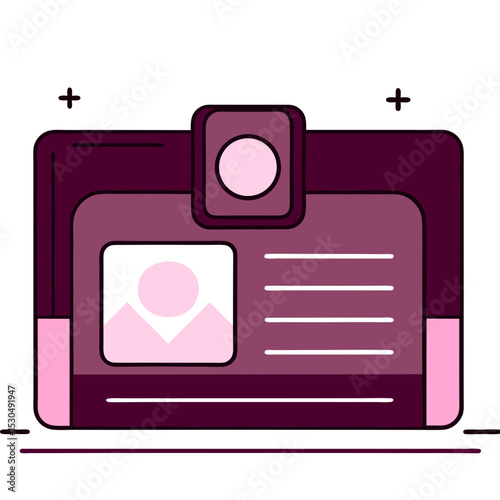 Employee Identification Badge or Business Pass with a Photo and Information Fields for Corporate Identity and Access