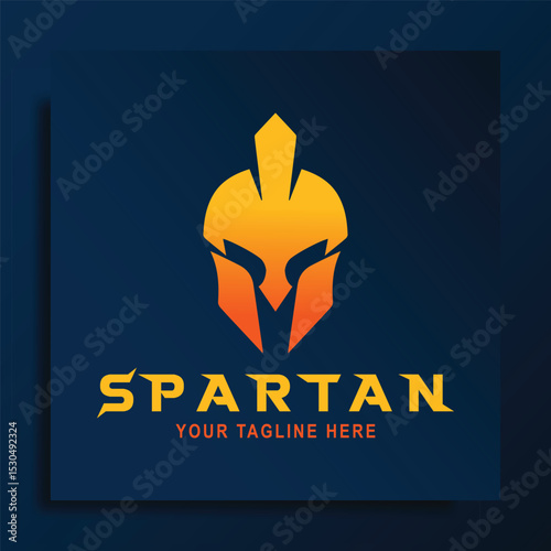 spartan logo vector design illustration. simple spartan greek gladiator logo. flat vector icon warrior knight armor