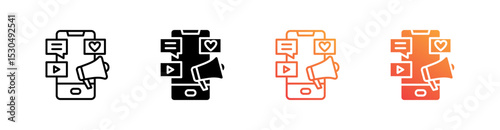 Marketing Multiple Style Icon Set Vector 