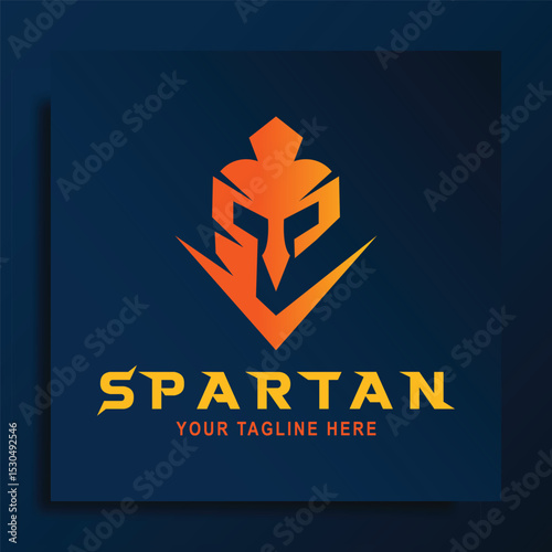 spartan logo vector design illustration. simple spartan greek gladiator logo. flat vector icon warrior knight armor