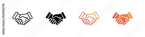Handshake Multiple Style Icon Set Vector 