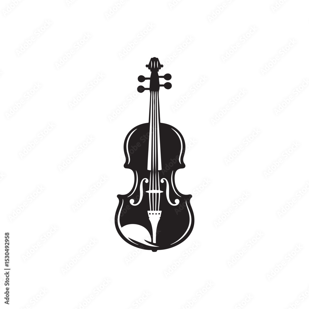 Fototapeta premium Modern Violin Vector - Clean Violin Silhouette - Simple Music Illustration.