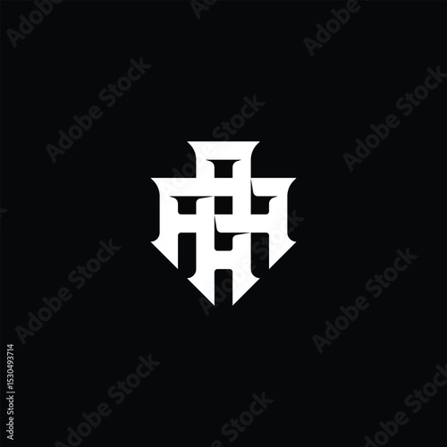Modern monogram logo combining A and A with sharp geometric symmetry and tribal style. Suitable for gaming, tech, or fashion brands. Bold identity mark on black background