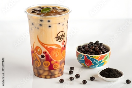 Bubble Tea with Honey and Tapioca Pearls