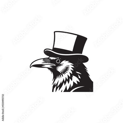 Elegant Raven in a Top Hat: A Symbol of Mystery and Elegance
