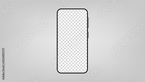 Modern black smartphone with blank vertical screen isolated on white background. vector.
