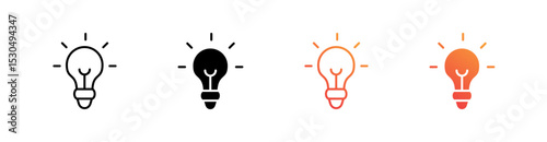 Idea Multiple Style Icon Set Vector 