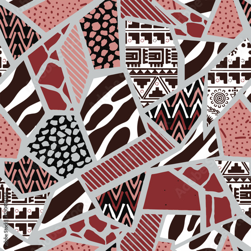 multi colored decorated hand drawn rendered traced embraided ornamental all over base background. repeat pattern geometrical texture border ethnic tribal creative design
