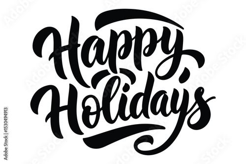 Happy Holidays Handwritten Calligraphy text