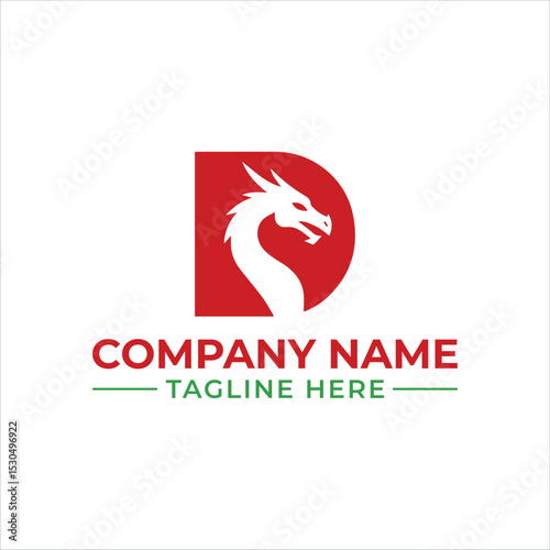 Luxury Dragon Logo, Minimalist Mythical Creature Vector