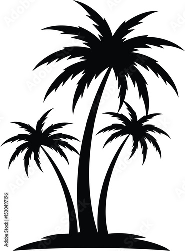 sharp fronds palm tree silhouette modern minimalist artwork