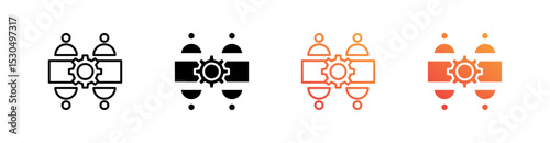 Discussion Multiple Style Icon Set Vector 