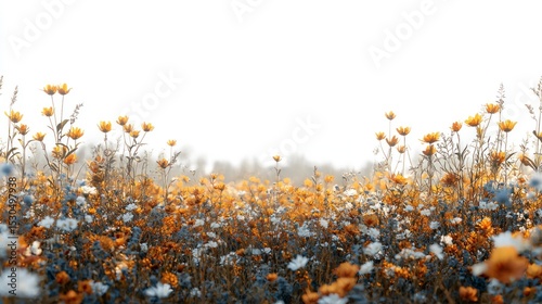 Vibrant Summer Countryside Flowers Under Bright Sky