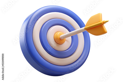 3d render of arrow hitting bullseye target