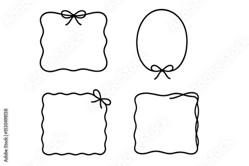 Variety of decorative frames designed for creative projects and presentations with elegant bows and unique shapes