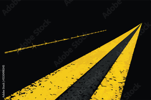 Black Abstract Background with Yellow Line – Smooth Vector Design, Luxury Modern Tech Style, Elegant Contrast for Banner, Presentation, Poster, Website, or Corporate Template	