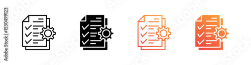 Project Management Multiple Style Icon Set Vector 
