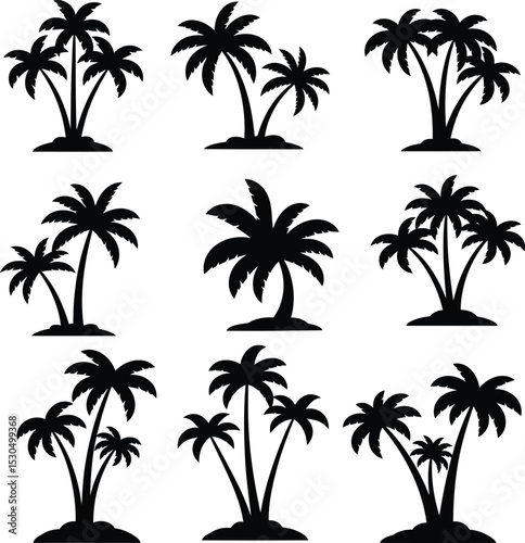 Modern Urban Palm Tree Silhouettes Bundle with Minimalist Flair