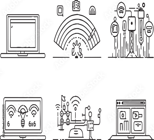  Internet of Things and Connectivity Line Icons