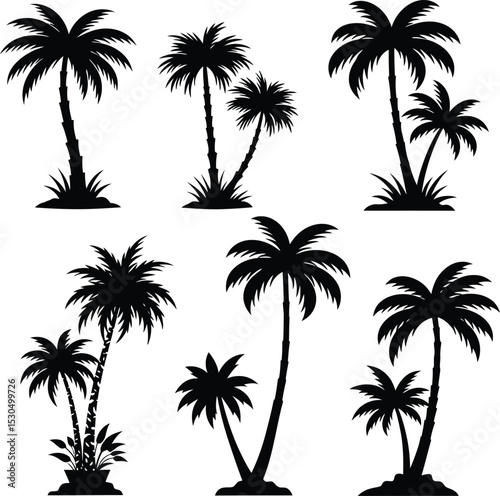 Urban Minimalist Palm Tree Silhouettes with Architectural Style